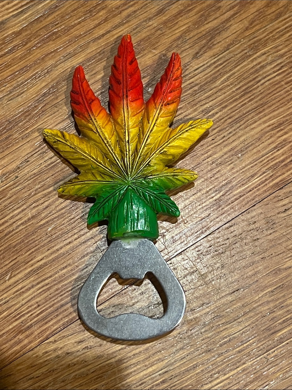 Rasta Leaf Bottle Opener - Green Yellow Red